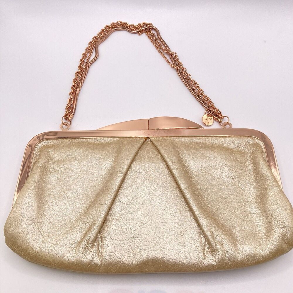 Hobo The Original Leather Clutch Gold And Rose Gold With Bag With Imperfections